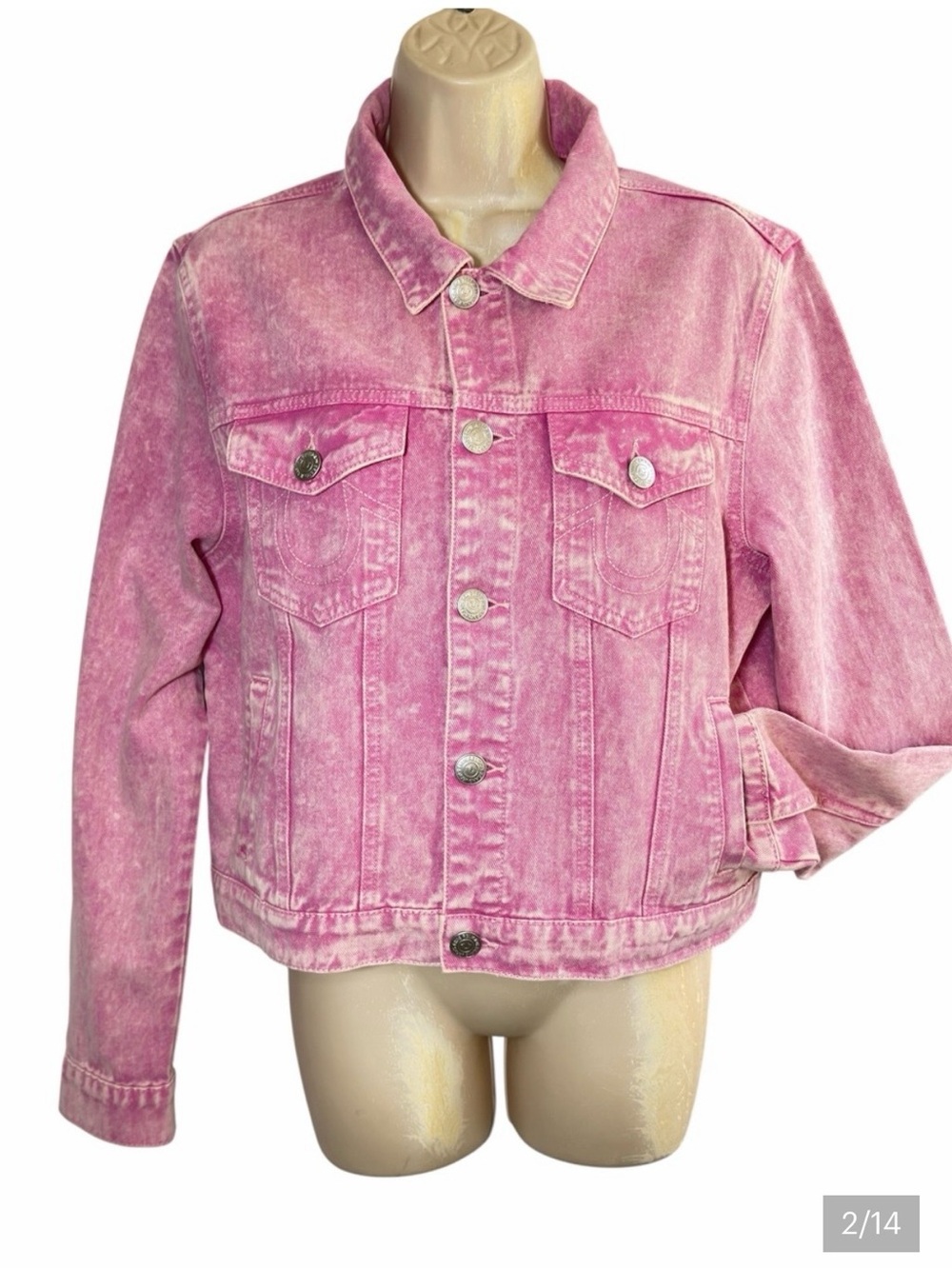 Pink Denim Jacket - Women's Casual Truck Jacket by True Religion